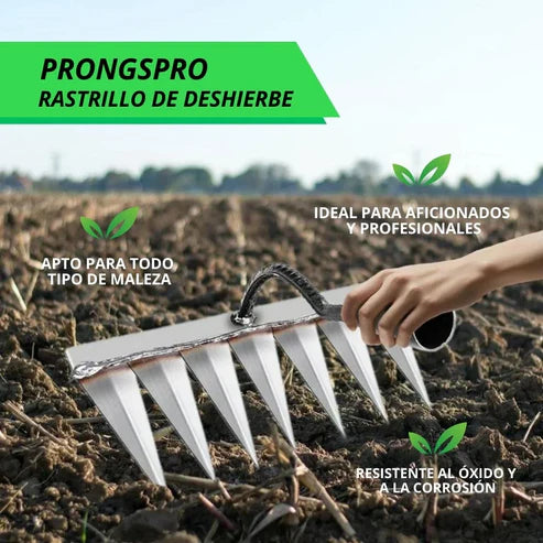 Rastrillo de deshierbe para jardinería y maleza