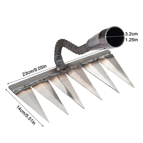 Rastrillo de deshierbe para jardinería y maleza